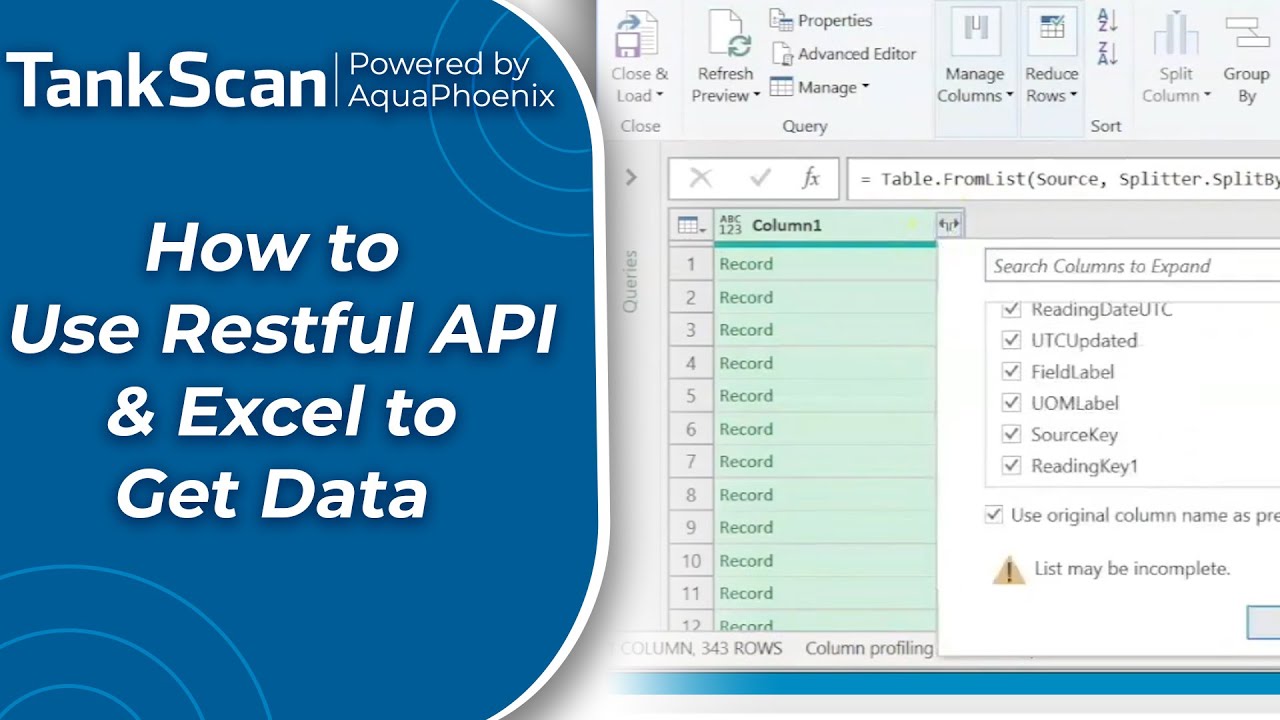 access excel data with a rest api using python | quick... How to use Restful API and Excel to get Data from TankScan - TankScan ...