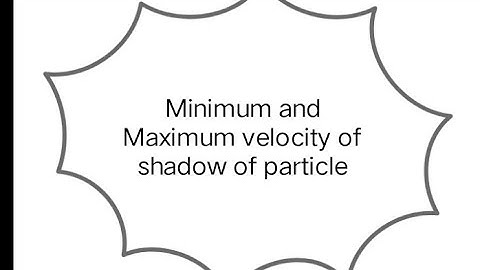 Minimum and Maximum velocity of shadow of a particle