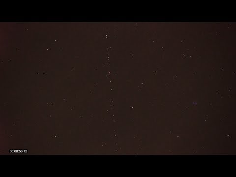 Space-X Starlink satellite chain passing over UK