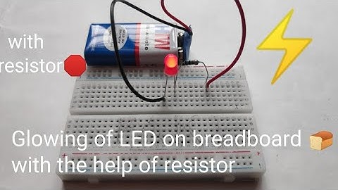 How to glow a LED on a breadboard with the help of a 9V battery 🔋and a resistor