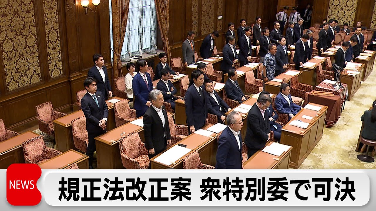 政治資金規正法改正案 衆院特別委で可決 - YouTube