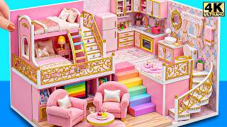 Make Next Level Pink Princess House with Hidden Spaces and Bunk Bed 💖✨ | DIY Miniature House