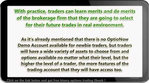 OptioNOW Demo Account Binary Options