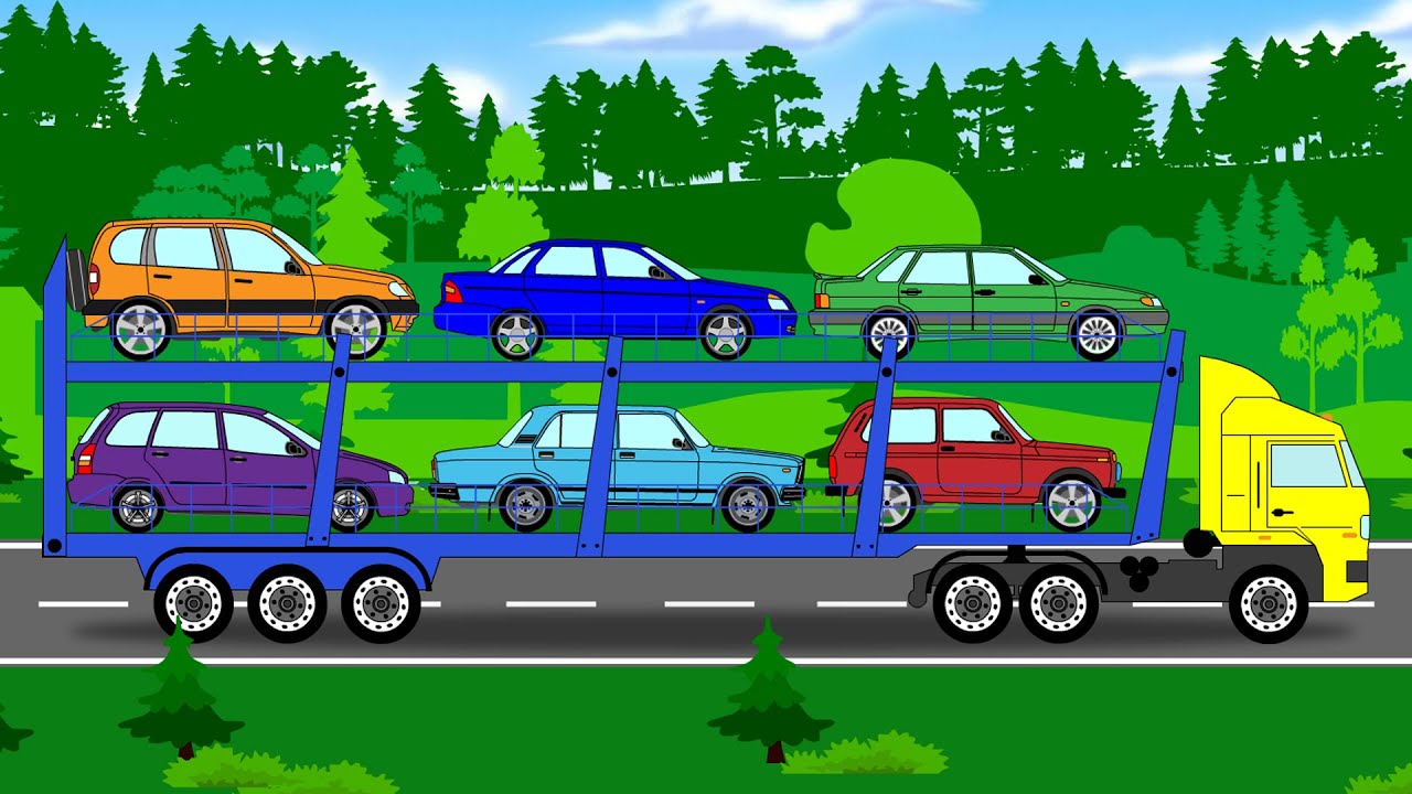 Машинки для мальчиков развивающие игра. Машинки автовоз машины для детей. Мультяшное автовоз.
