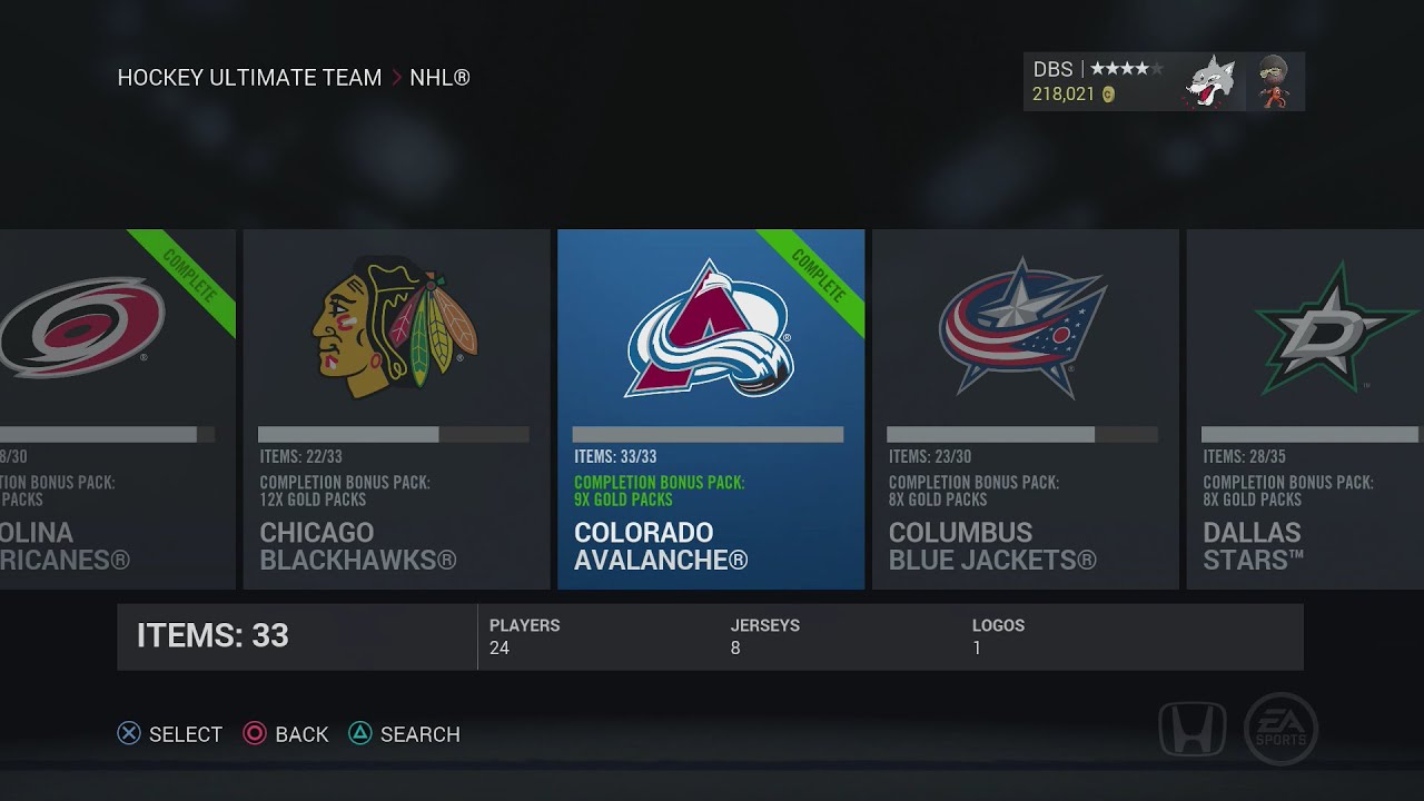 NHL 16:Colorado Avalanche Collection (9 