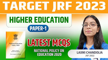 LATEST MCQS || HIGHER EDUCATION || TARGET NET JRF 2023 II PAPER 1 BY LAXMI MAM