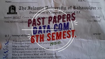 Data Communication And Computer Networks Past Papers