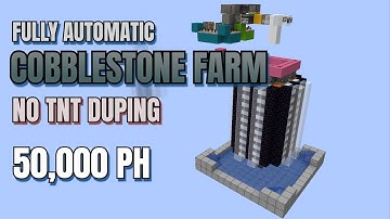 Automatic COBBLESTONE FARM TUTORIAL - 50,000 per hour - NO TNT DUPING | Minecraft
