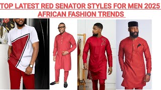 Red Outfit for Men 2025 - African Senator Style That Went VIRAL