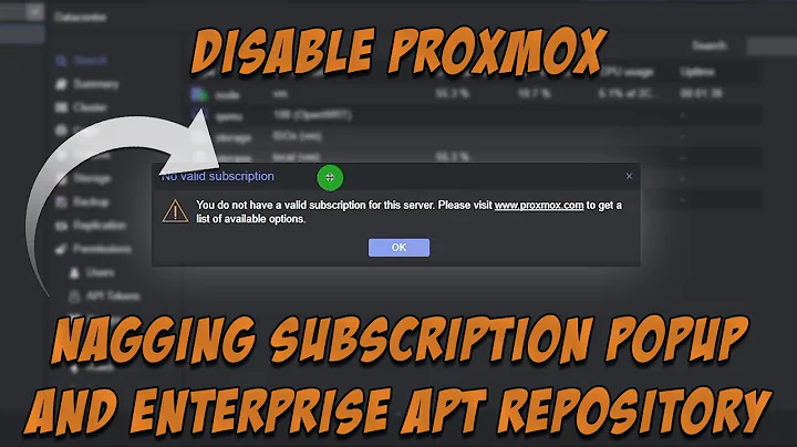 Disable Proxmox Nagging Subscription Popup and Enterprise Apt Repository