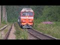 Тепловозы ТЭП70-0263 и ТЭП70-0198 с поездом Санкт-Петербург — Минск