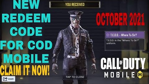 *October 2021* Call Of Duty Mobile New Redeem Code | Cod Mobile Redeem Code