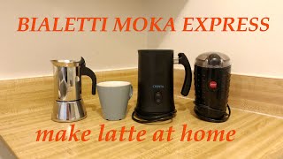 Make latte with Bialetti Moka Express.