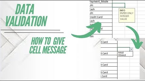 Master DATA VALIDATION | CELL MESSAGE | in Excel ✅ | Restrict & Control Inputs Like a Pro! 🚀