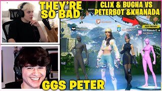 CLIX &amp; BUGHA Wager Against PETERBOT &amp; KHANDA for the First Time, &amp; This Happened (Fortnite Moments)
