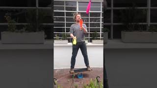 Nick juggling outside the office