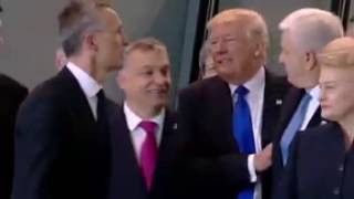 Trump shove PM at 2017 Nato summit.