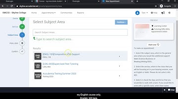 How to Make a Tutor Appointment at The Learning Center for Skyline College