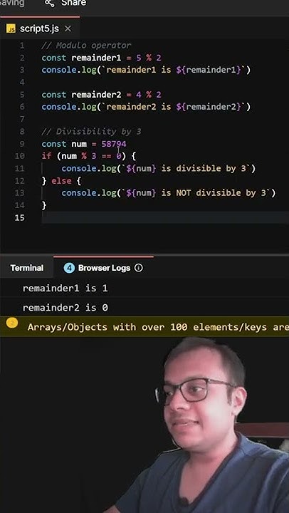Modulo operator in JavaScript #javascriptshorts #shorts - YouTube