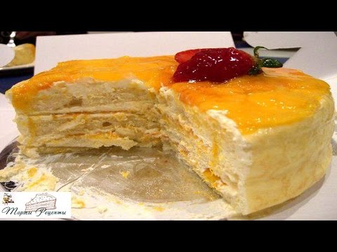 Торт с нектаринами и манго