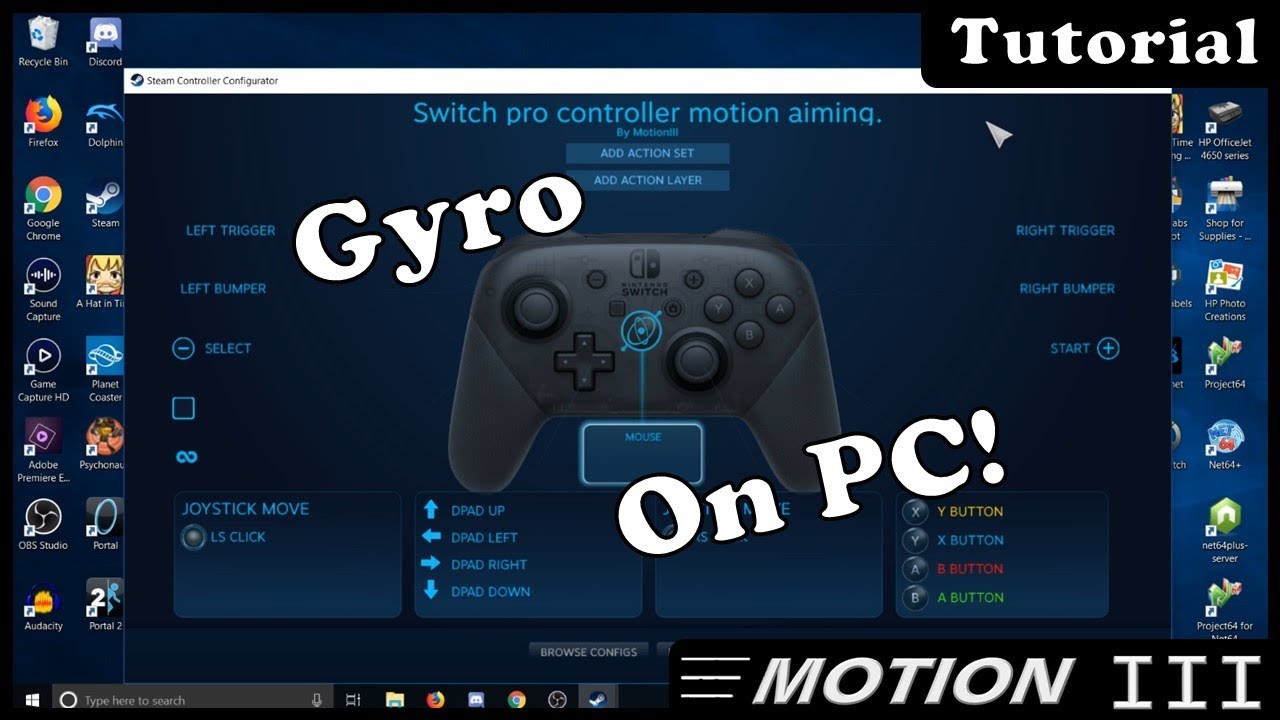 Tutorial How To Use Your Switch Pro Controller S Gyro On Pc Youtube