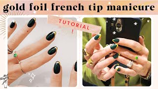 gold foil French tip gel manicure (start to finish!)