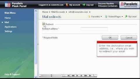 Creating a email forward (redirect) in plesk