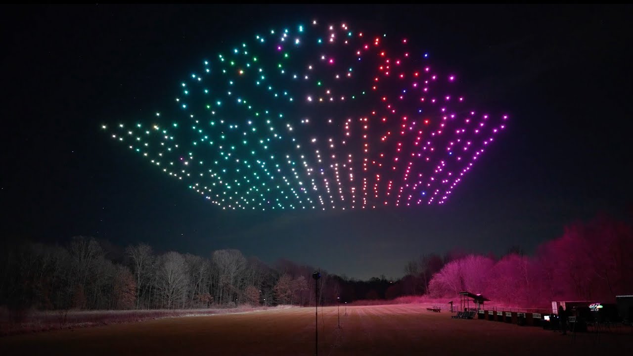 Drone Lights at Night - Drones Lights