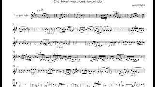 Autumn In New York - Chet Baker's - transcribed trumpet solo