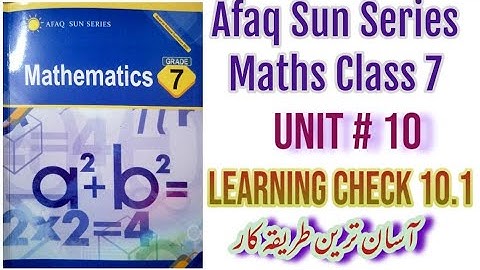 Afaq Sun Series Maths Class 7 SNC 2022||Unit 10 Distance, Speed and Time Learning Check 10.1