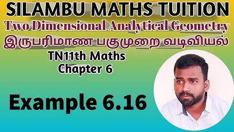 TN11th maths|Example 6.16|Chapter 6|Two dimensional Analytical Geometry in tamil
