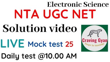 UGC NET Mock test 25 Solution video | Craving Gyan