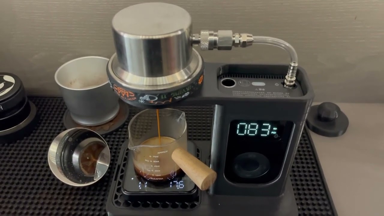 Quick testing: DIY pneumatic coffee machine #coffee #espressoyourself  #pneumatic