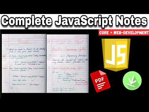 Complete Javascript Language Handwritten Notes PDF