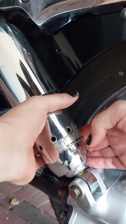 Honda shadow rear shock adjustment without tools - YouTube