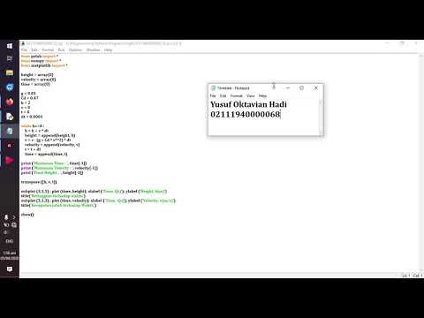 Program Python (Free Fall with Air Resistant)