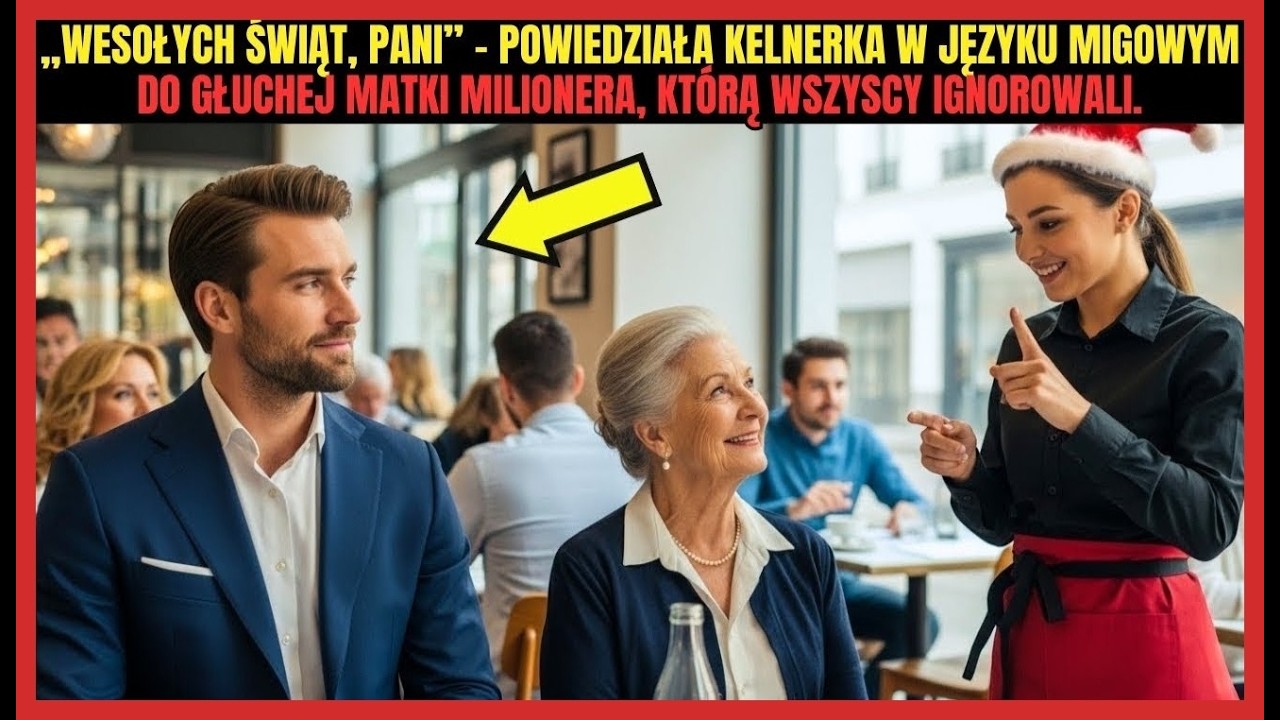 „Wesołych Świąt, pani” – powiedziała kelnerka w języku migowym do głuchej matki milionera, którą