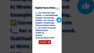 English Tenses rules #english #creativeshorts #englishgrammar
