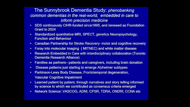 Dr. Sandra Black presents highlights from the Sunnybrook Dementia Study - March 2021