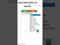 day function in excel #viral