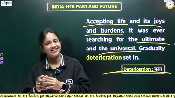 RSOS Class 12 English Chapter 17 India - Her Past And Future | Class 12th English RSOS | Part 01