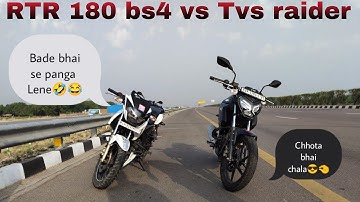 Tvs apache RTR 180 bs4 vs tvs raider 125 bs6 drag race | rider 125 vs Apache RTR 180