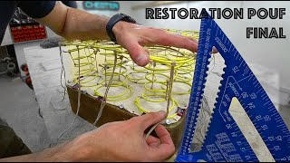 Restoration furniture FINAL. Restoration of an antique pouf (banquettes) DIY
