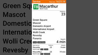 Dva T8 Central - Macarthur Via Wolli Creek Limited Stops
