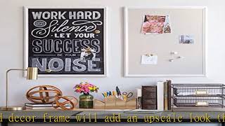 U Brands Farmhouse Linen Bulletin Board, 30 x 20 Inches, White Wood Frame (2074U00-01)
