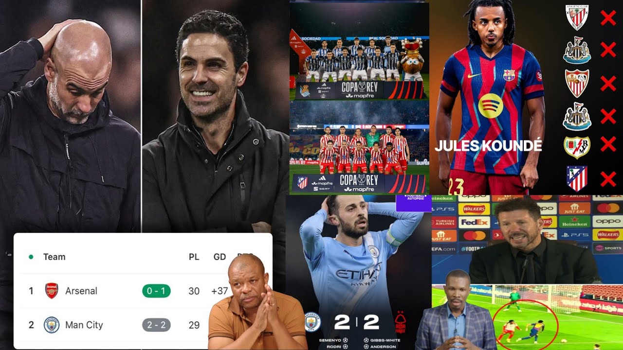 Arsenal deja chanpyon city Kite pwen deyè anko/final copa del rey Sociedad vs ATM/kunde absan 2mwa