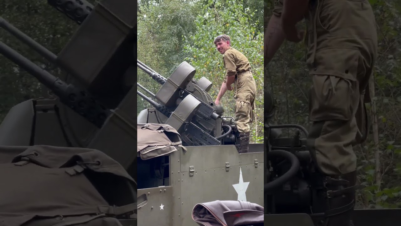 Halftrack with Quad .50 cal in action! 