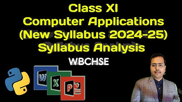 NEW SYLLABUS | Computer Application Class XI  2024-25 | WBCHSE