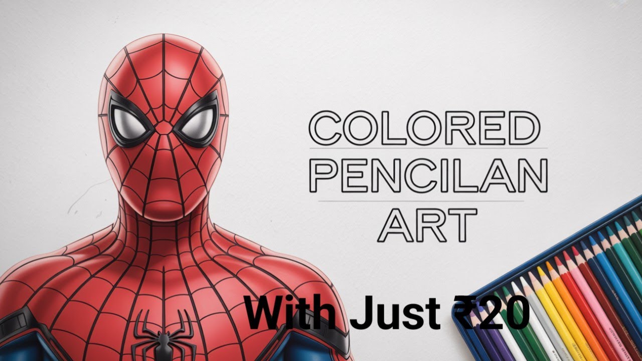 Can I draw spider man using just ₹20 colours | Results suprised me 🤯😳 #vanshdraws  #art 