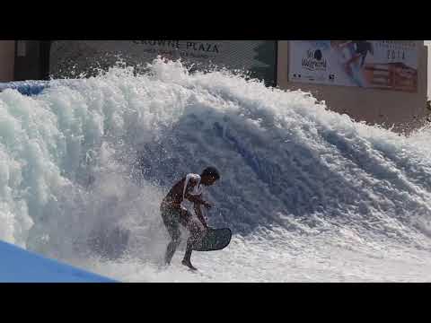 Worlds Best FlowRider Flow Barrel Championships at Yas Waterworld Abu Dhabi Dubai UAE Greg vs Eric